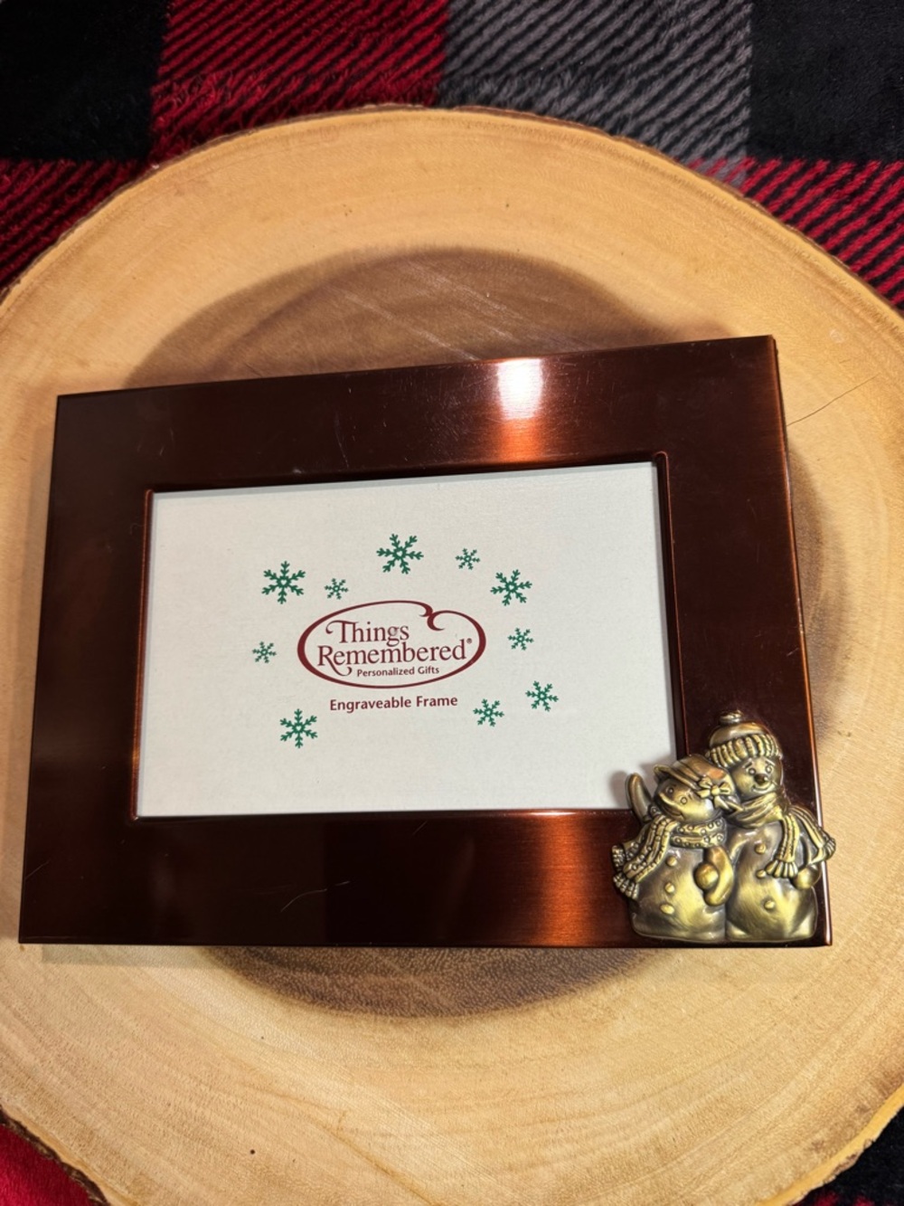 Things Remembered Copper-Tone Frame with Gold Snowman Accent